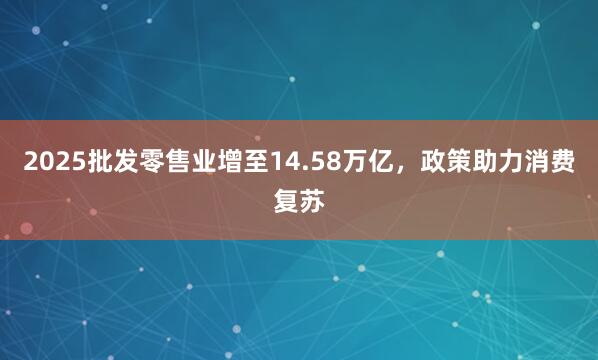 2025批发零售业增至14.58万亿，政策助力消费复苏