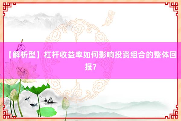 【解析型】杠杆收益率如何影响投资组合的整体回报？