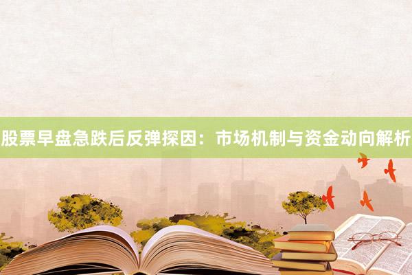 股票早盘急跌后反弹探因：市场机制与资金动向解析