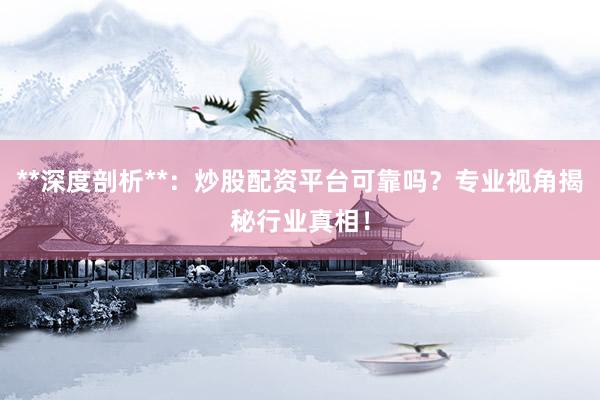 **深度剖析**：炒股配资平台可靠吗？专业视角揭秘行业真相！